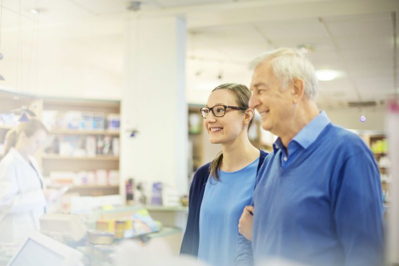 Man and woman in pharmacy